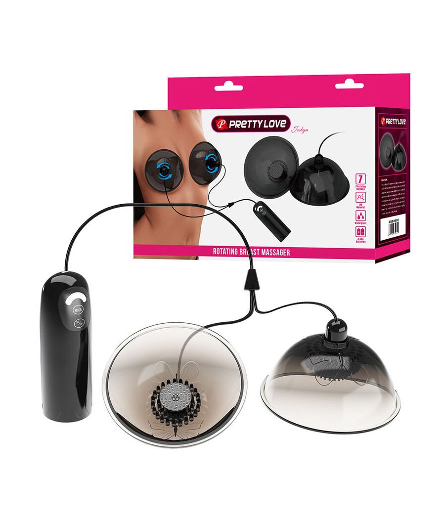 PRETTY LOVE - STIMOLATORE ROTANTE PER CAPEZZOLI CON ASPIRAZIONE, NERO