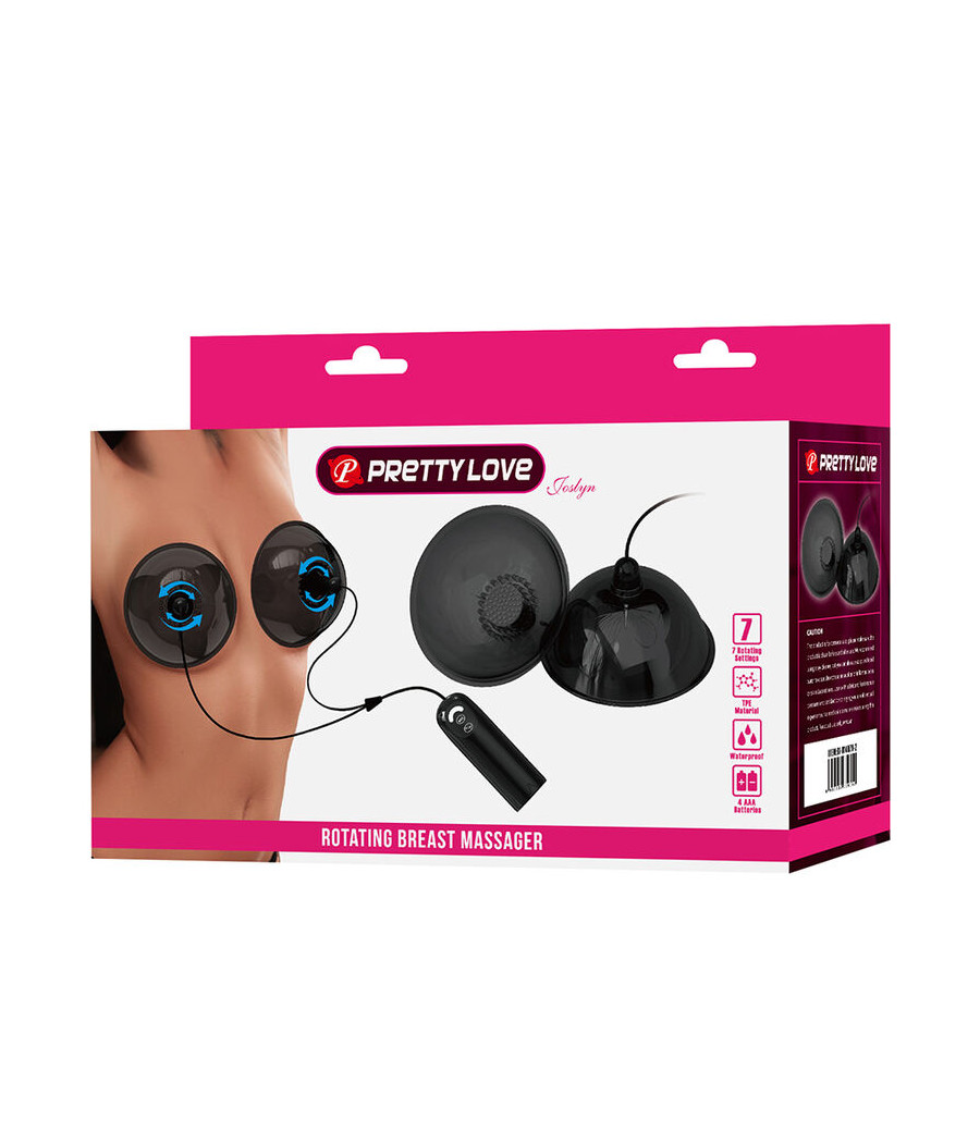PRETTY LOVE - ESTIMULADOR DE PEZONES GIRATORIO CON SUCCIÓN NEGRO