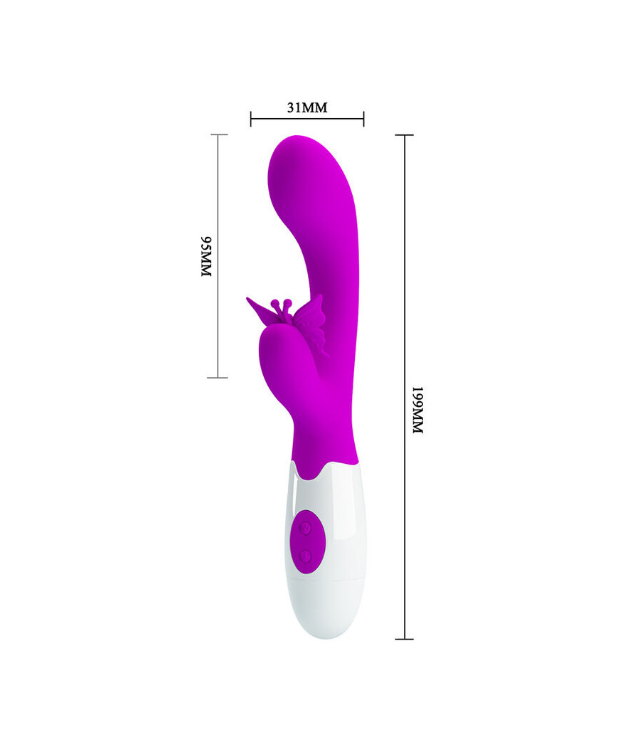 PRETTY LOVE - BUTTERFLY KISS 30 FUNCTION RABBIT VIBRATOR PURPLE