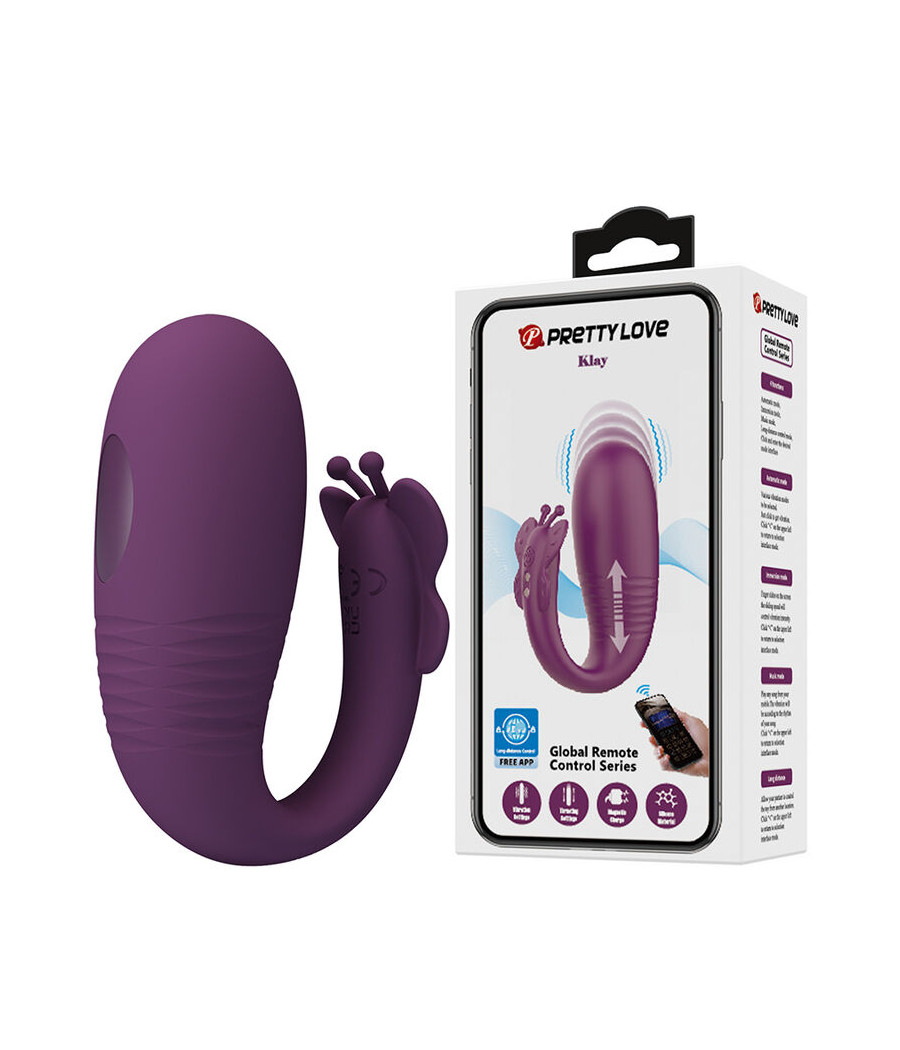 PRETTY LOVE - VIBRATEUR ŒUF À PROFONDEUR KLAY CONTRÔLÉ PAR APPLICATION VIOLET