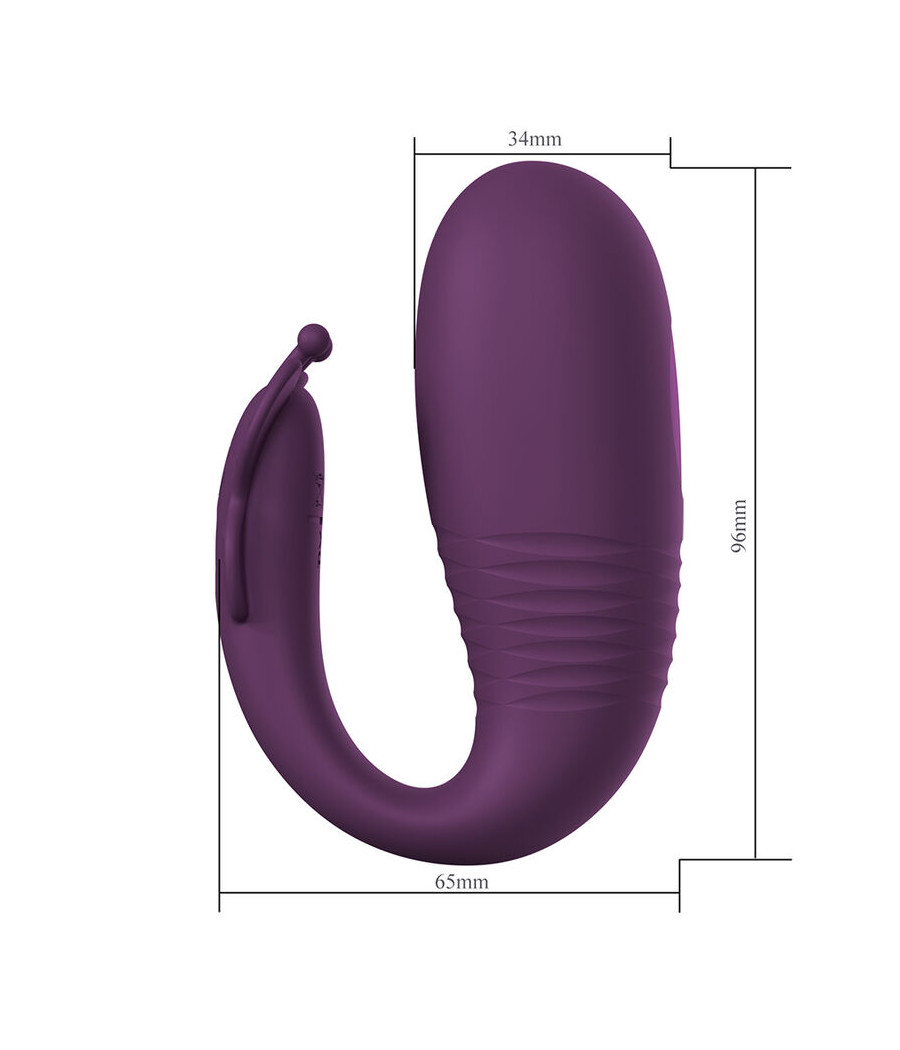 PRETTY LOVE - VIBRATORE A UOVO KLAY CON SPINTA, CONTROLLO TRAMITE APP, VIOLA