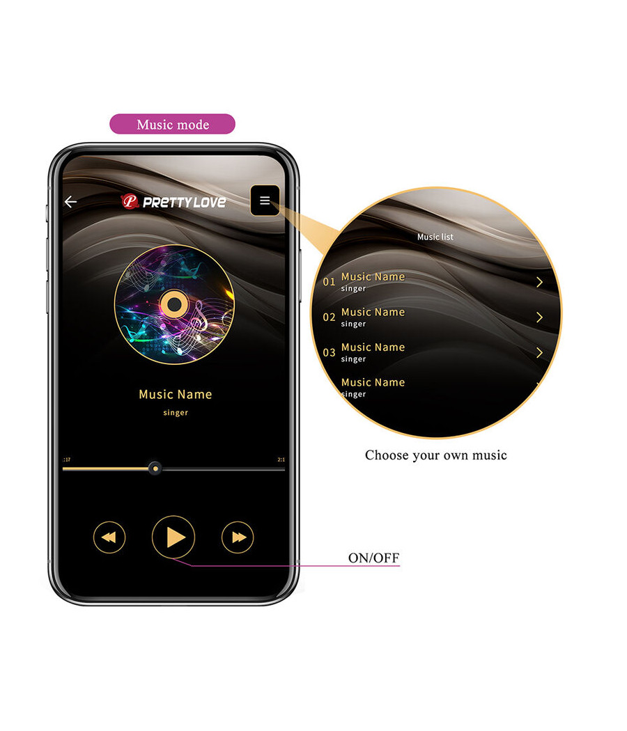 PRETTY LOVE - KLAY VIBRADOR HUEVO CON EMPUJE APP CONTROL MORADO