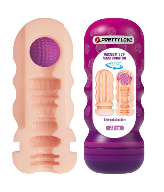 PRETTY LOVE - VAGINAL-GLÄTTUNGSMASTURBATOR MIT SAUGAUFGUSS UND INNENSTRUKTUREN