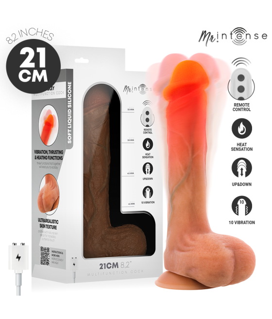MR INTENSE - BRADLEY SILIKON-VIBRATIONSDILDO MIT WÄRMEEFFEKT UND FERNBEDIENUNG 21 CM -Ø- 4,2 CM