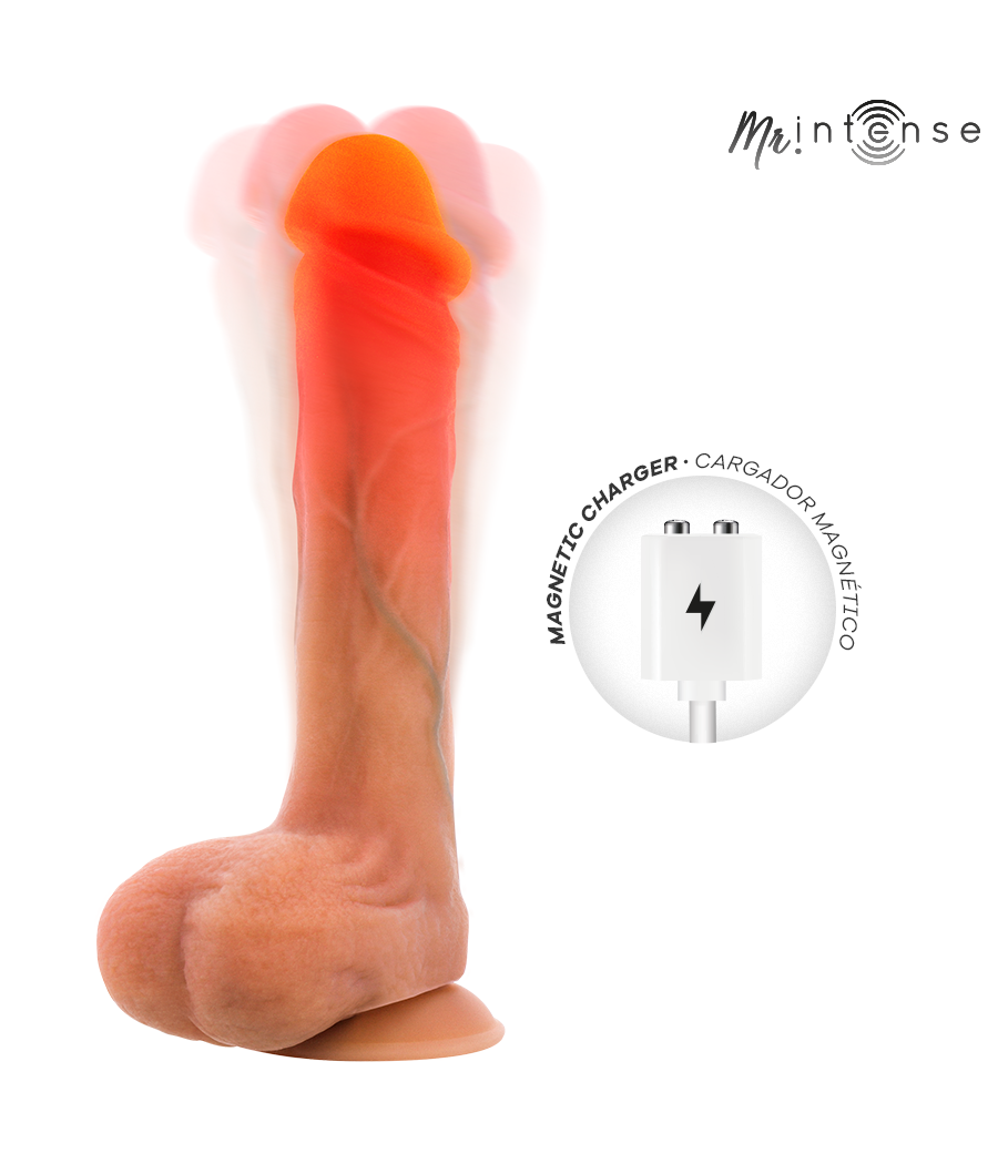 MR INTENSE - DILDO VIBRANTE IN SILICONE BRADLEY CON EFFETTO CALORE E TELECOMANDO 21 CM -Ø- 4,2 CM