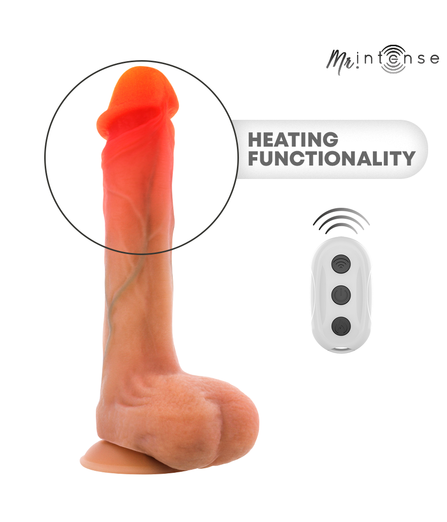 MR INTENSE - BRADLEY GODEMICHET VIBRANT EN SILICONE AVEC EFFET CHAUFFANT ET TÉLÉCOMMANDE 21 CM -Ø- 4,2 CM