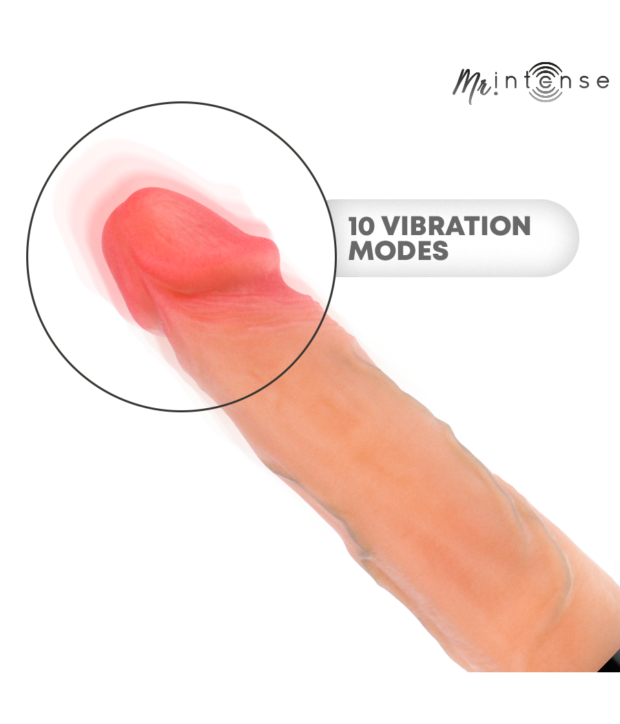 MR INTENSE - JEAN VIBRADOR UP&DOWN SILICONA CON EFECTO CALOR 24 CM -Ø- 3.8 CM