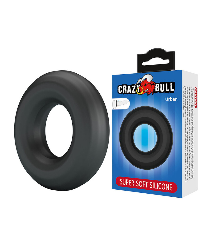 CRAZY BULL - ANNEAU PÉNAL URBAN EN SILICONE ULTRA DOUX NOIR