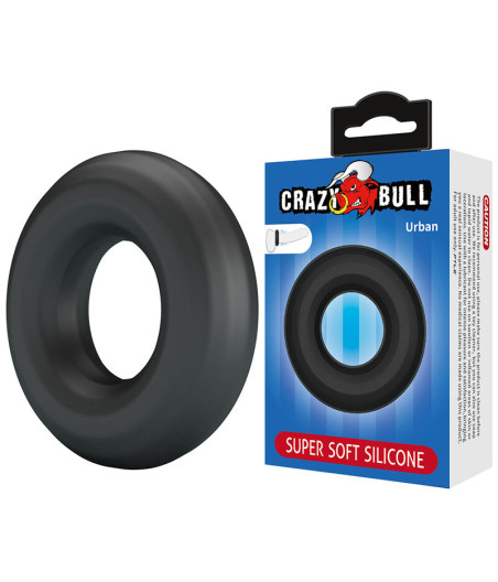 CRAZY BULL - URBAN SUPER SOFT SILICONE COCK RING BLACK
