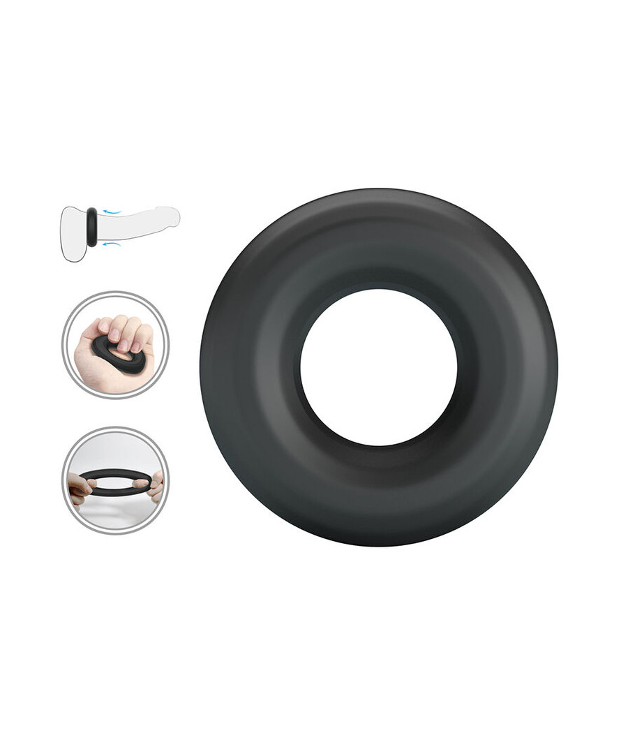 CRAZY BULL - ANEL PENIANO DE SILICONE SUPER MACIO URBANO PRETO