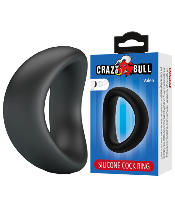 CRAZY BULL - VALEN ERGONOMIC SILICONE COCK RING BLACK