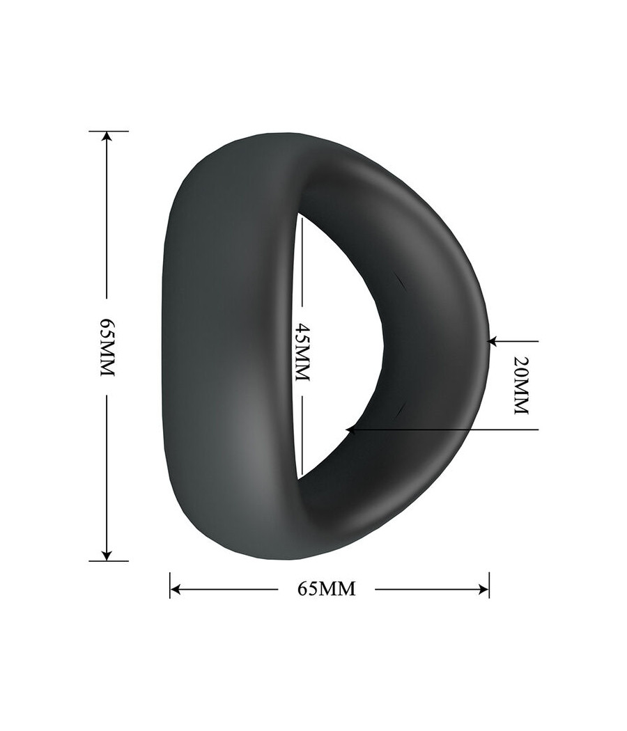 CRAZY BULL - ANEL PENIANO ERGONÔMICO DE SILICONE VALEN PRETO