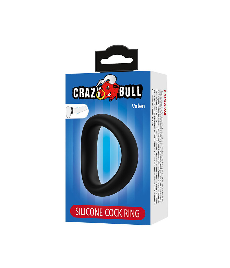 CRAZY BULL - VALEN ERGONOMIC SILICONE COCK RING BLACK