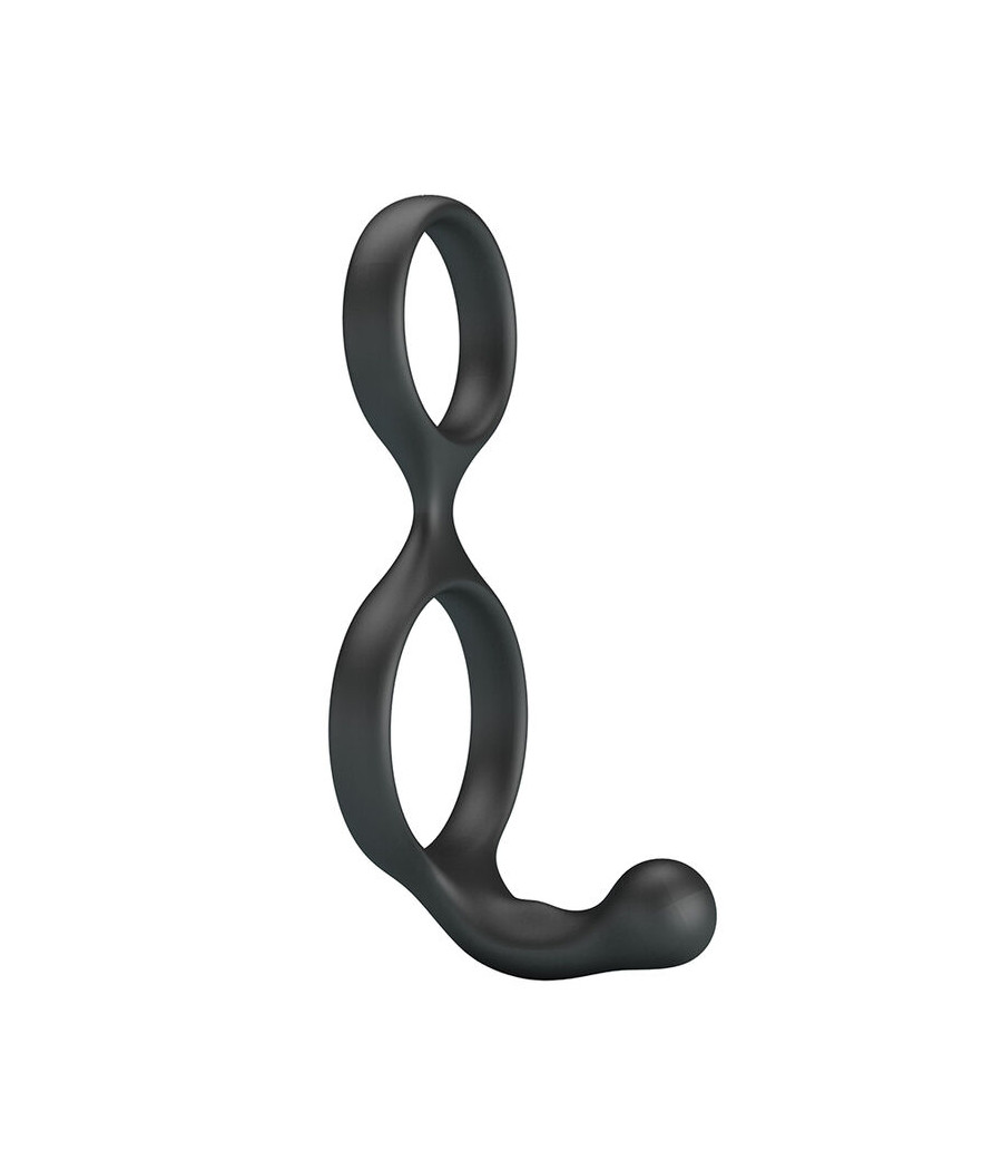 CRAZY BULL - ANEL DUPLO FLORIAN PARA PÊNIS E TESTÍCULOS PRETO