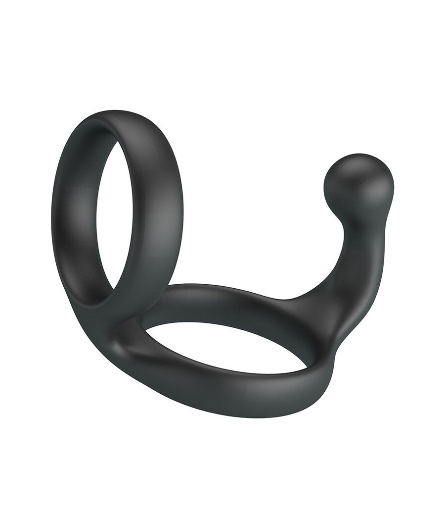 CRAZY BULL - ANEL DUPLO FLORIAN PARA PÊNIS E TESTÍCULOS PRETO