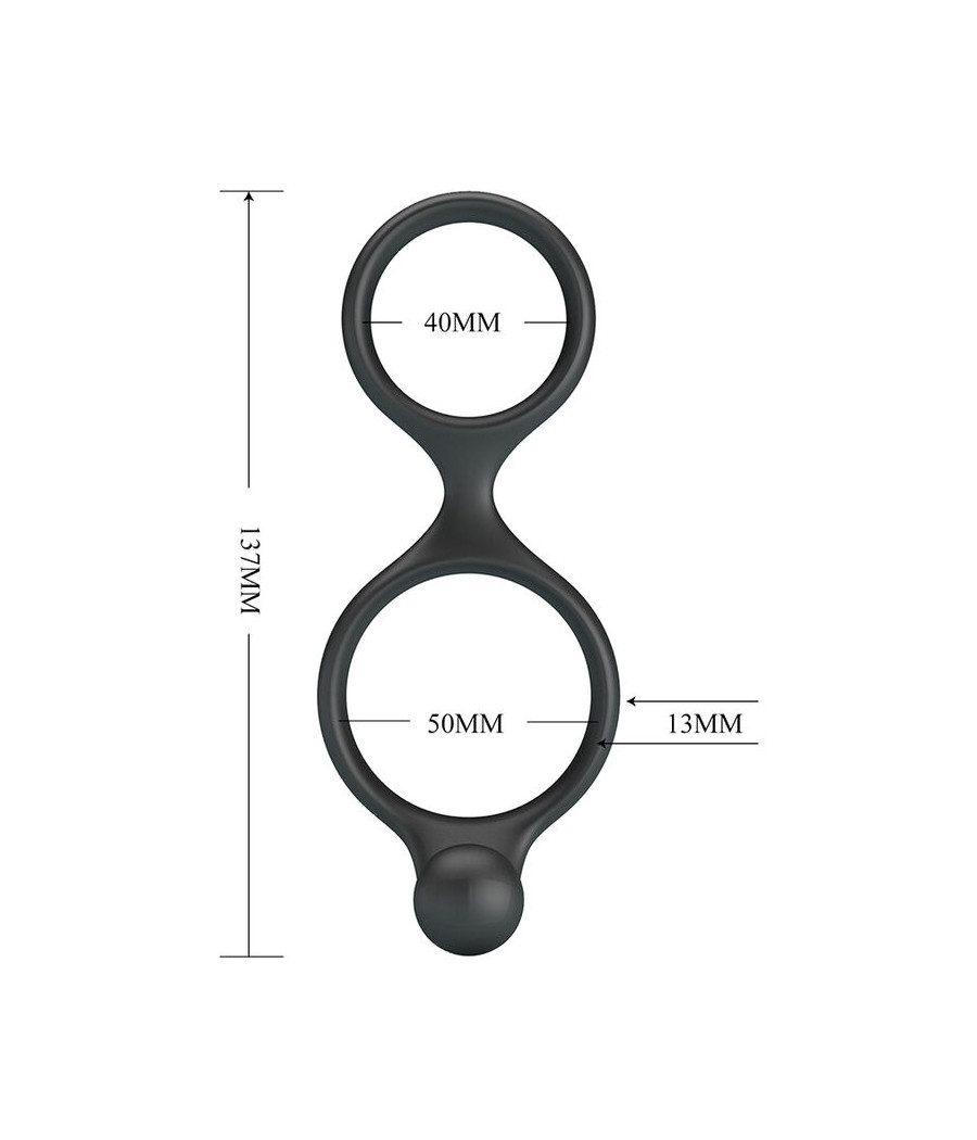 CRAZY BULL - FLORIAN ANILLO DOBLE PARA PENE Y TESTÍCULOS SILICONA NEGRO