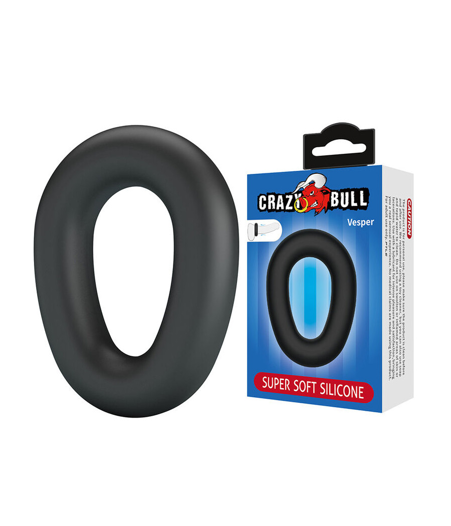 CRAZY BULL - ANEL PENIANO DE SILICONE SUPER MACIO VESPER PRETO