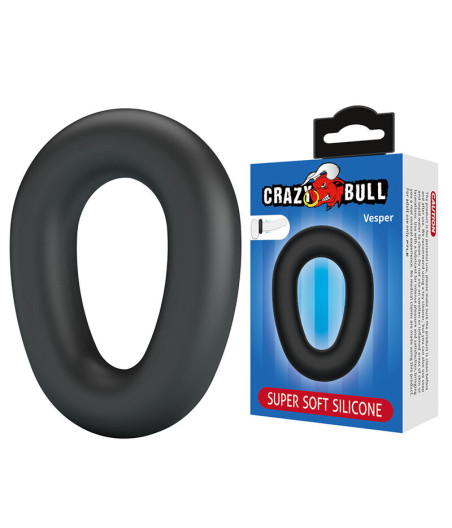 CRAZY BULL - VESPER ANILLO PARA PENE SUPER SOFT SILICONA NEGRO