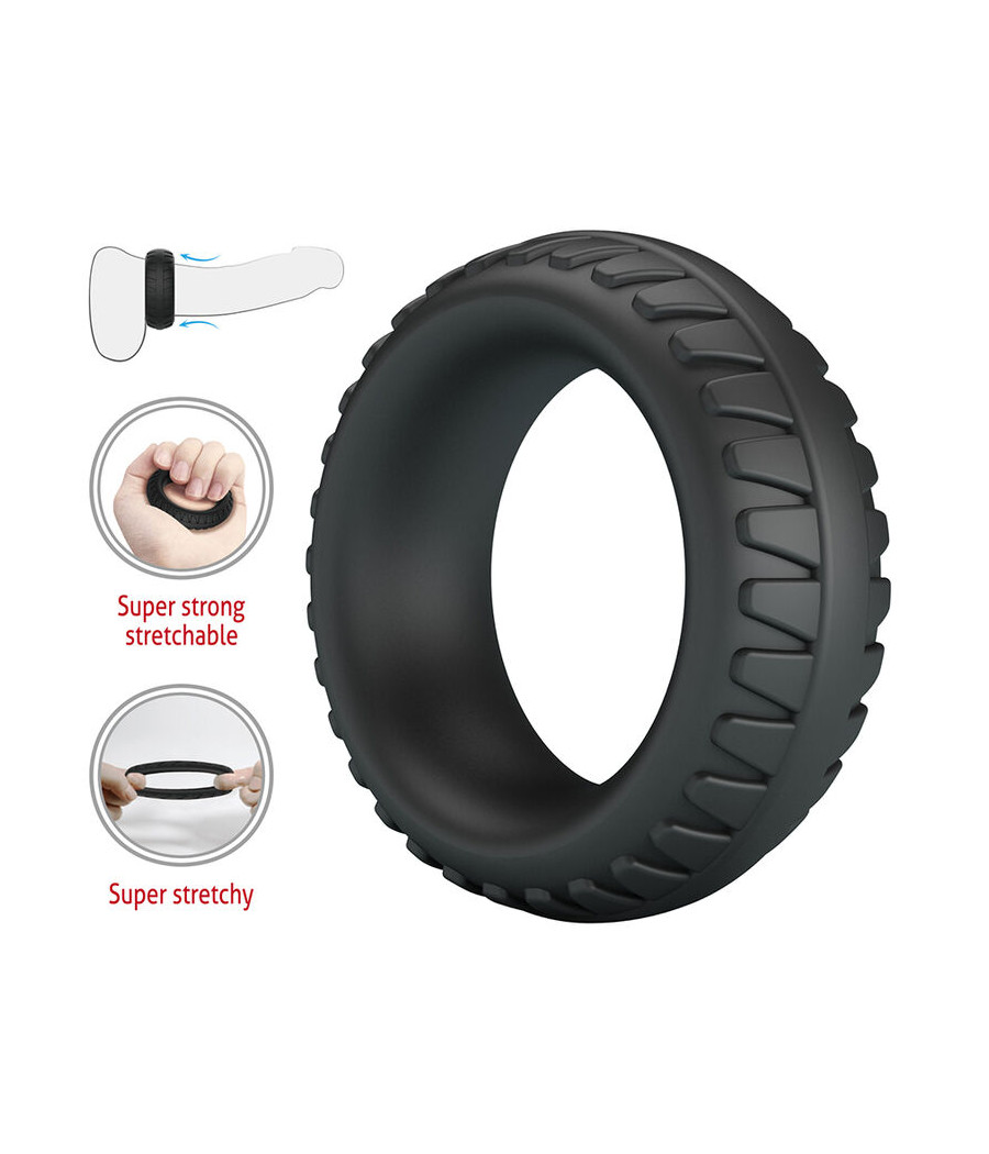 CRAZY BULL - ANEL PENIANO DE SILICONE TEXTURIZADO MERRITT PRETO