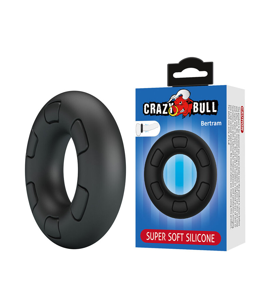 CRAZY BULL - BERTRAM ANILLO PARA PENE SUPER SOFT SILICONA NEGRO