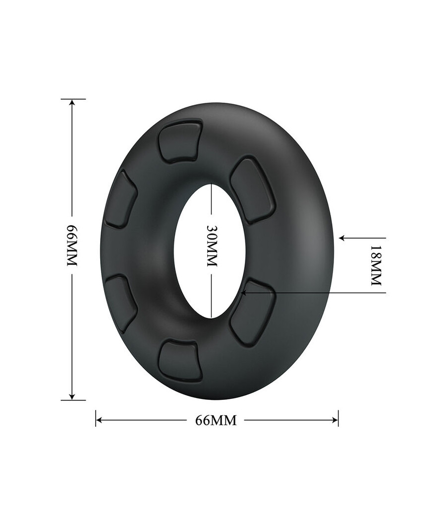 CRAZY BULL - BERTRAM ANILLO PARA PENE SUPER SOFT SILICONA NEGRO