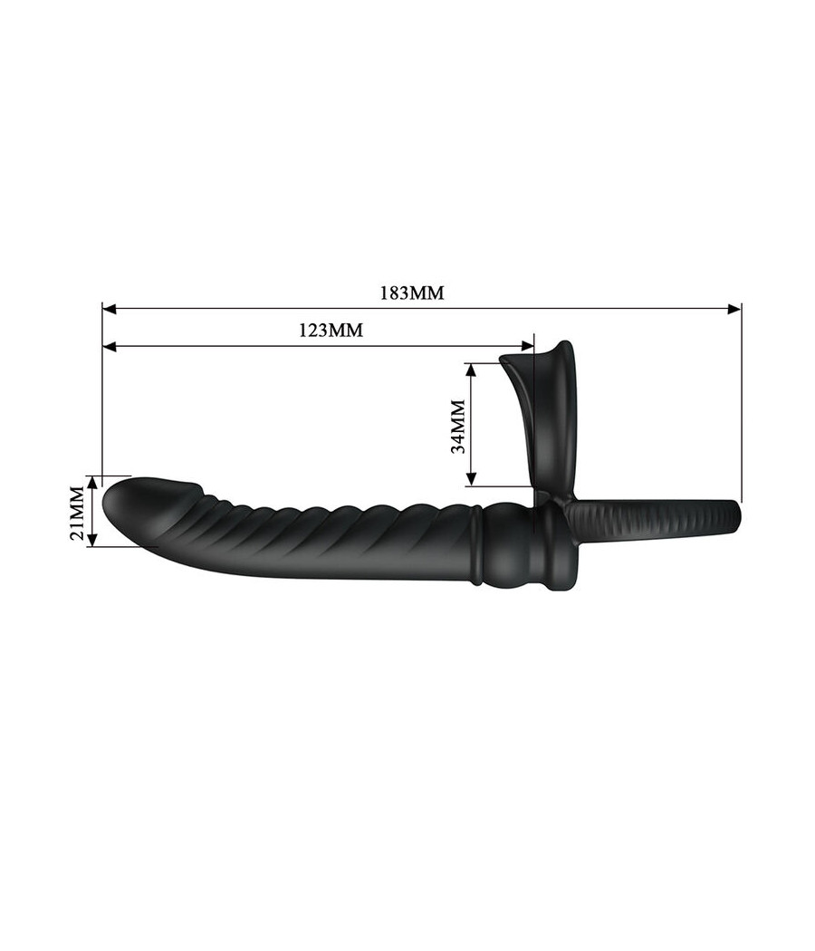 PRETTY LOVE - VIBRADOR ANAL MERRITT COM ANEL E VIBRAÇÃO PRETO
