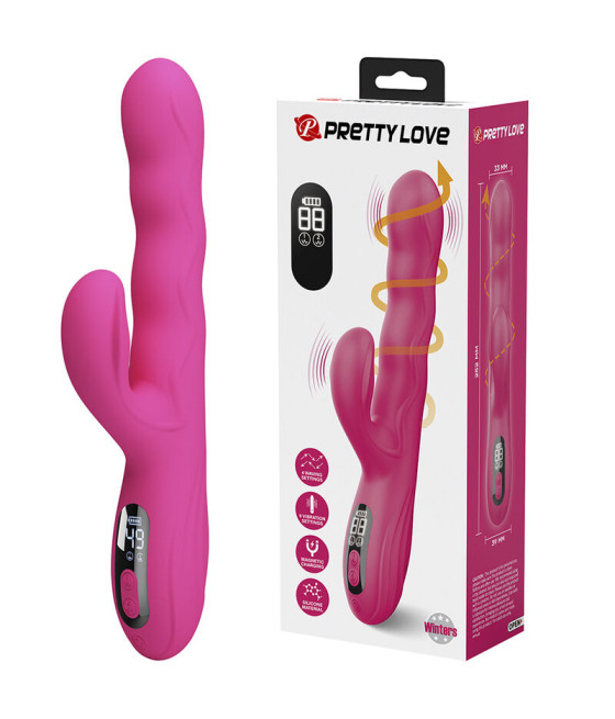 PRETTY LOVE - VIBRATORE A CONIGLIO MULTIFUNZIONE INVERNALE CON DISPLAY LED ROSA