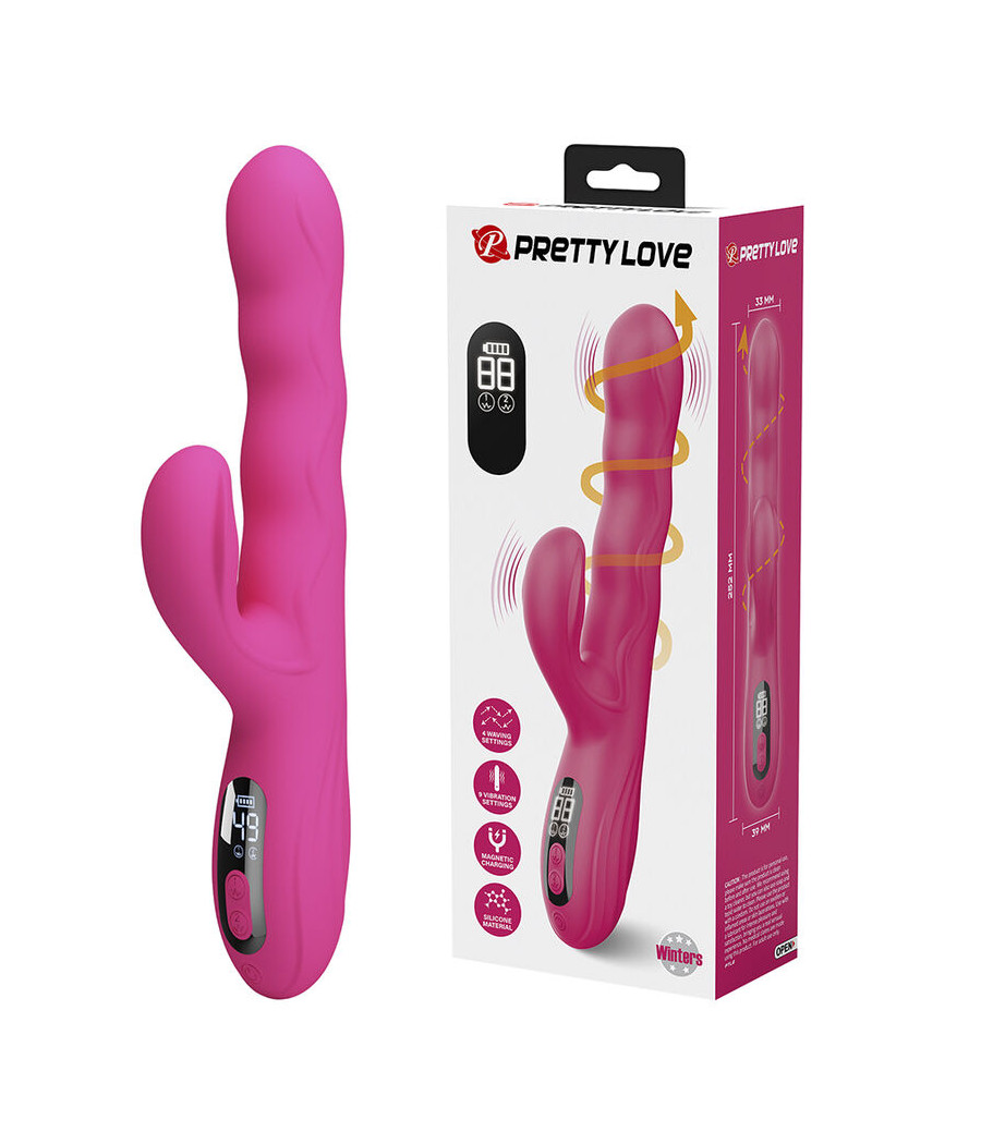 PRETTY LOVE - WINTERS VIBRADOR RABBIT MULTIFUNCIÓN CON PANTALLA LED ROSA