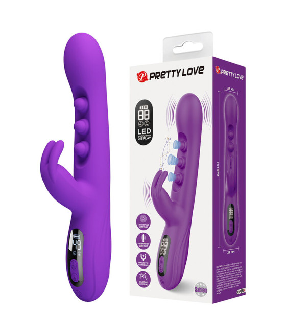 PRETTY LOVE - VIBRATORE A CONIGLIO SABIEN CON STIMOLAZIONE A PERCUSSIONE E LED VIOLA