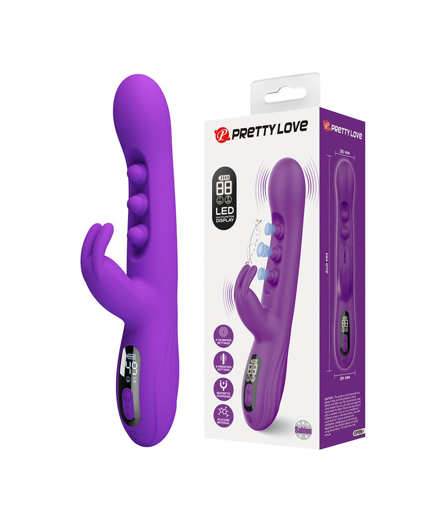 PRETTY LOVE - SABIEN RABBIT VIBRATOR WITH TAPPING STIMULATION AND PURPLE LED