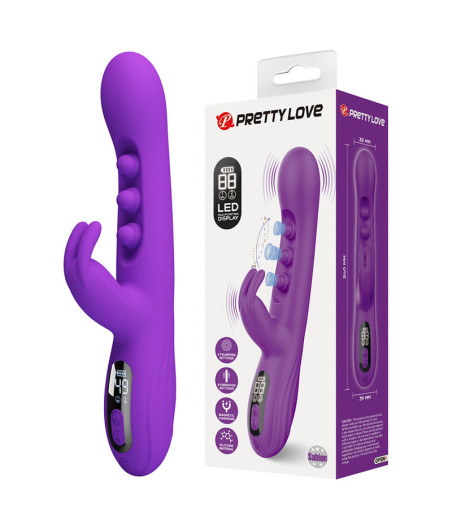 PRETTY LOVE - SABIEN VIBRADOR RABBIT CON ESTIMULACIÓN POR GOLPETEOS Y LED MORADO