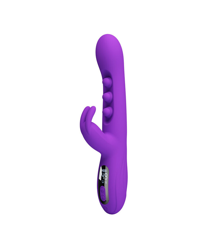 PRETTY LOVE - VIBRATEUR LAPIN SABIEN AVEC STIMULATION PAR TAPOTEMENTS ET LED VIOLETTE