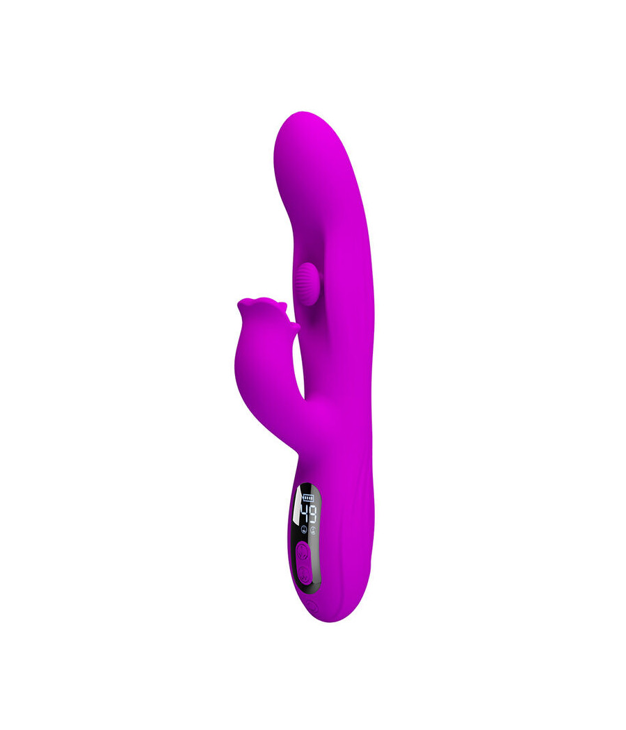 PRETTY LOVE - VIBRATEUR OSCILLANT LAPIN YALANDA AVEC AFFICHAGE LED VIOLET