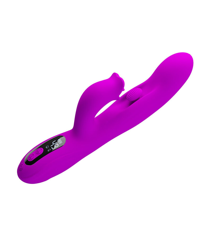 PRETTY LOVE - VIBRADOR OSCILATIVO YALANDA RABBIT COM DISPLAY DE LED ROXO