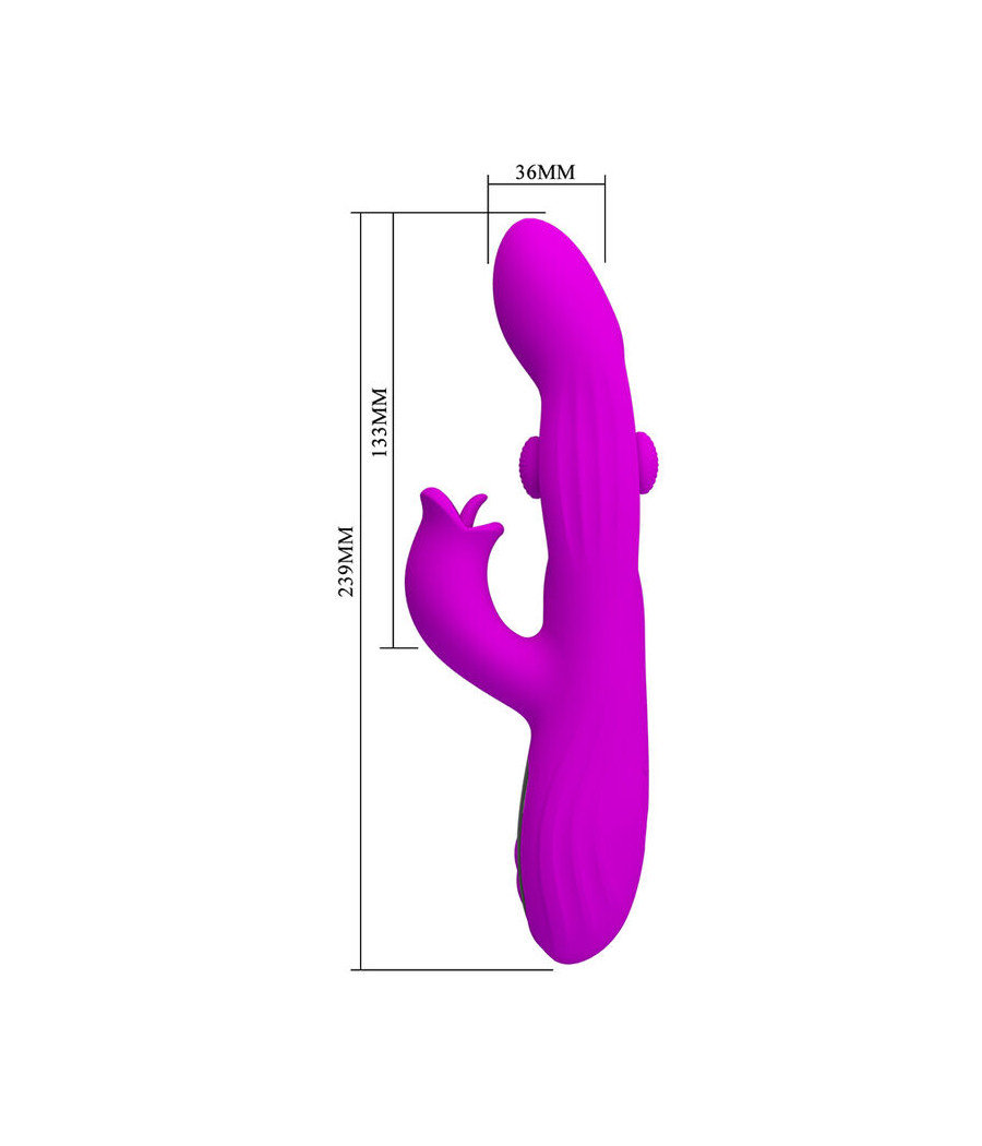 PRETTY LOVE - VIBRADOR OSCILATIVO YALANDA RABBIT COM DISPLAY DE LED ROXO