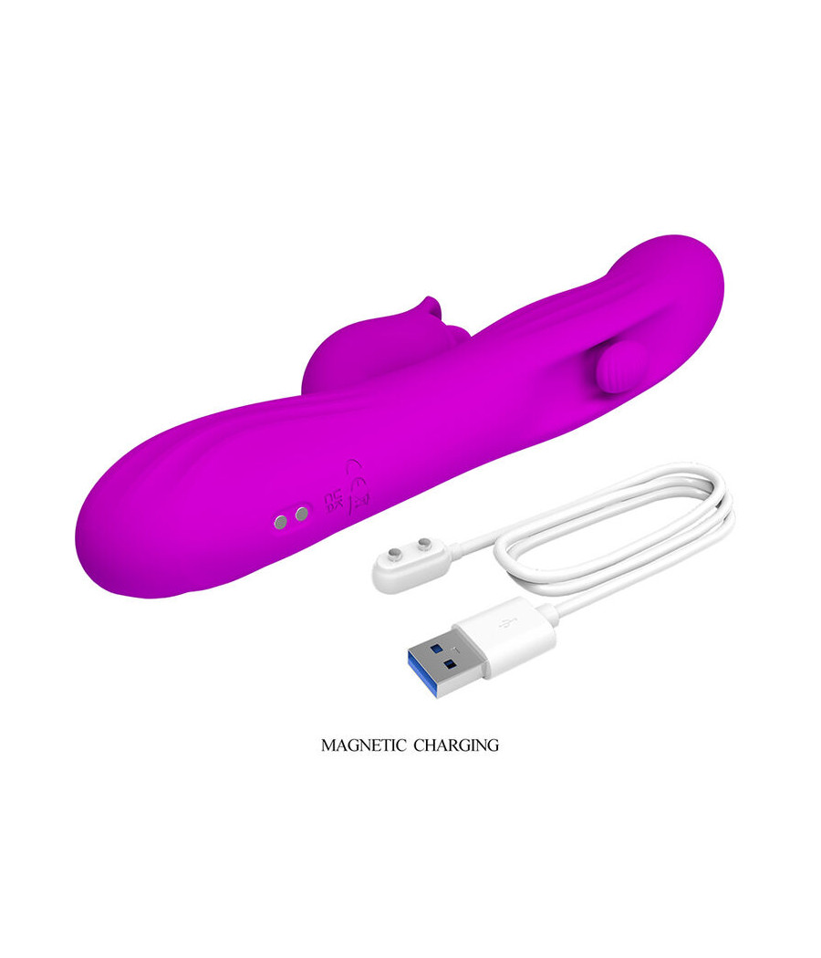 PRETTY LOVE - YALANDA RABBIT OSCILLATING VIBRATOR WITH LED DISPLAY PURPLE