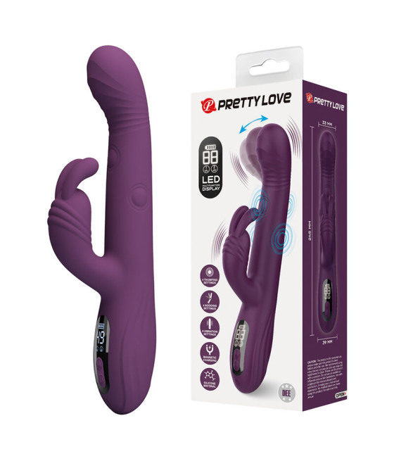 PRETTY LOVE - DEE MULTIFUNCTION RABBIT VIBRATOR OSCILLATING AND PERCUSSION PURPLE