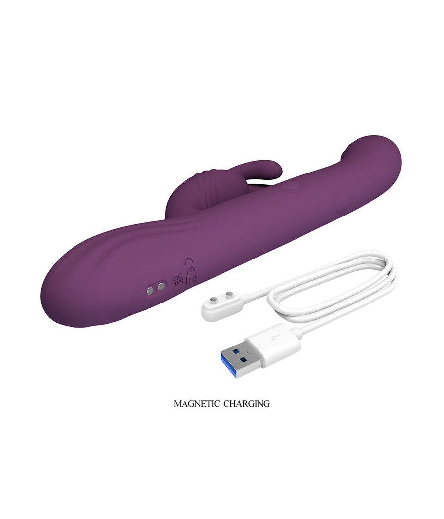 PRETTY LOVE - DEE VIBRATORE A CONIGLIO MULTIFUNZIONE OSCILLANTE E A PERCUSSIONE VIOLA