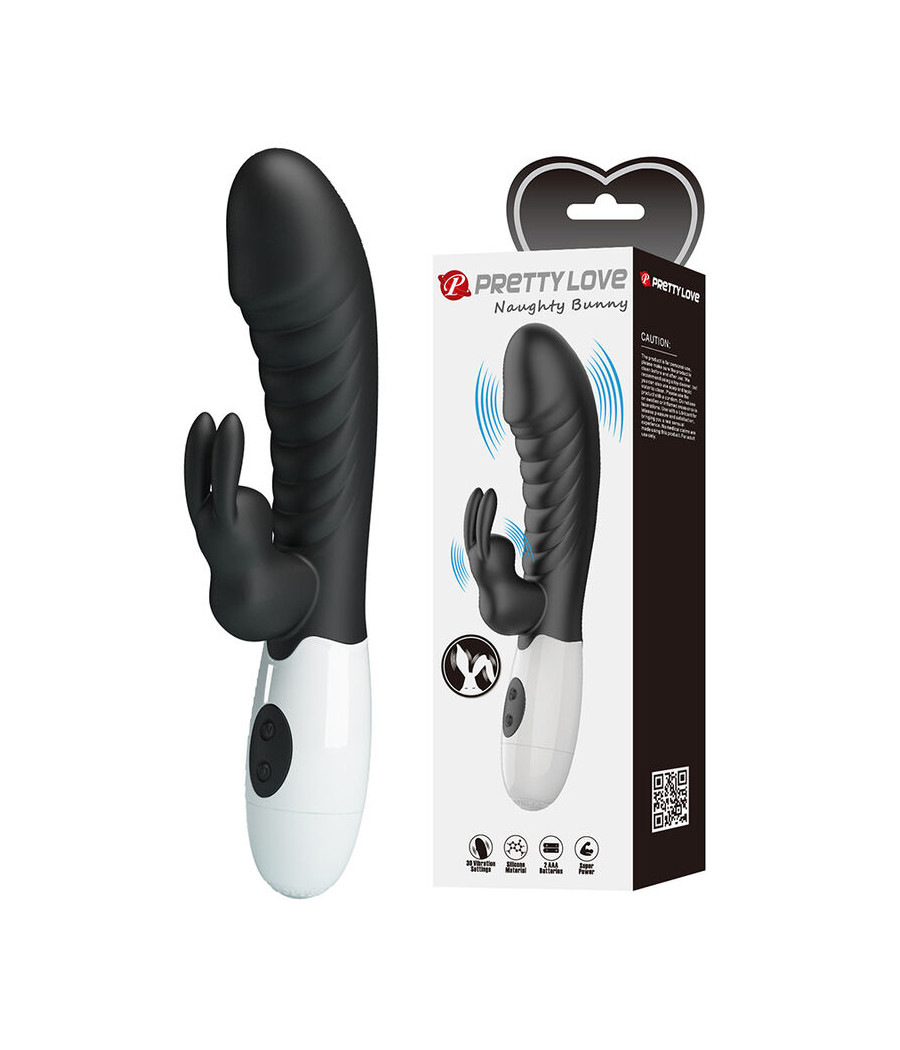 PRETTY LOVE - VIBRATEUR LAPIN NAUGHTY BUNNY 30 FONCTIONS NOIR
