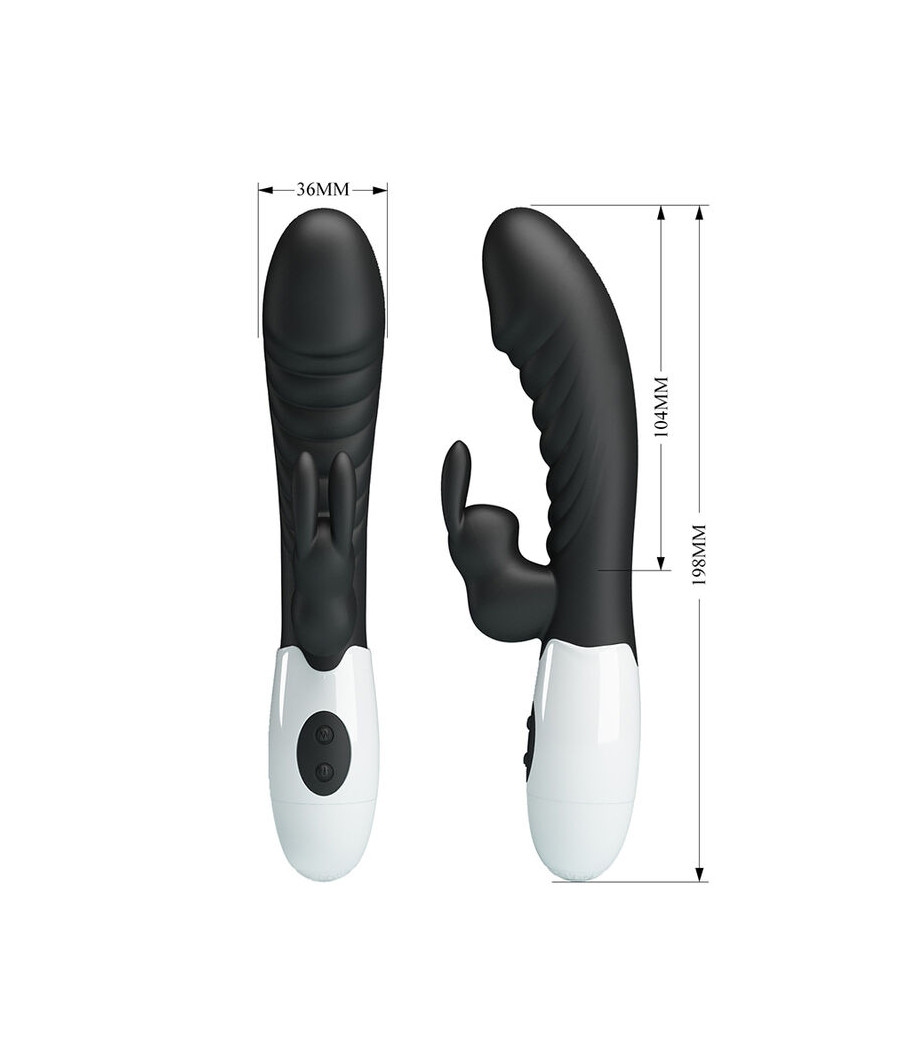 PRETTY LOVE - VIBRADOR COELHO NAUGHTY BUNNY COM 30 FUNÇÕES PRETO