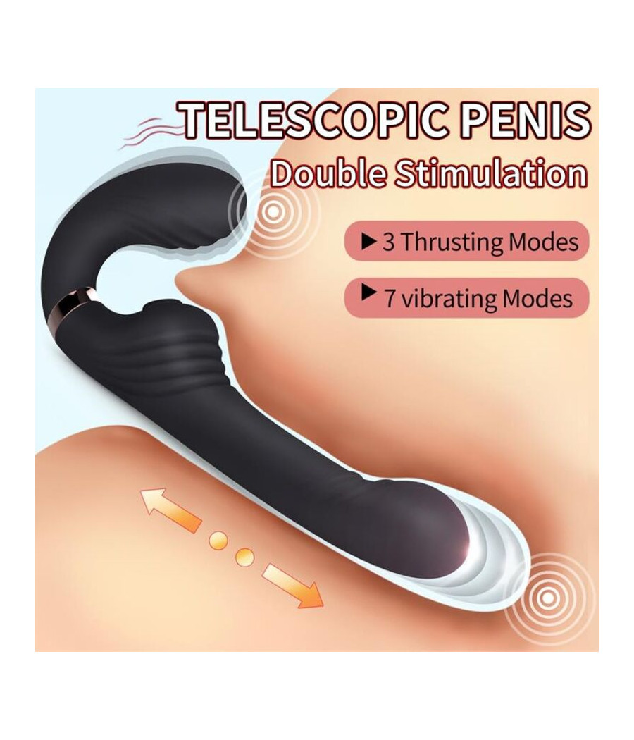 NALONE - ALLOW VIBRADOR DOBLE CON ROTACIÓN Y EMPUJE NEGRO