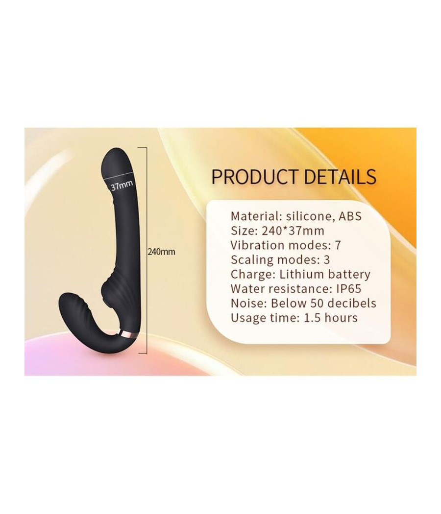 NALONE - ALLOW VIBRADOR DOBLE CON ROTACIÓN Y EMPUJE NEGRO