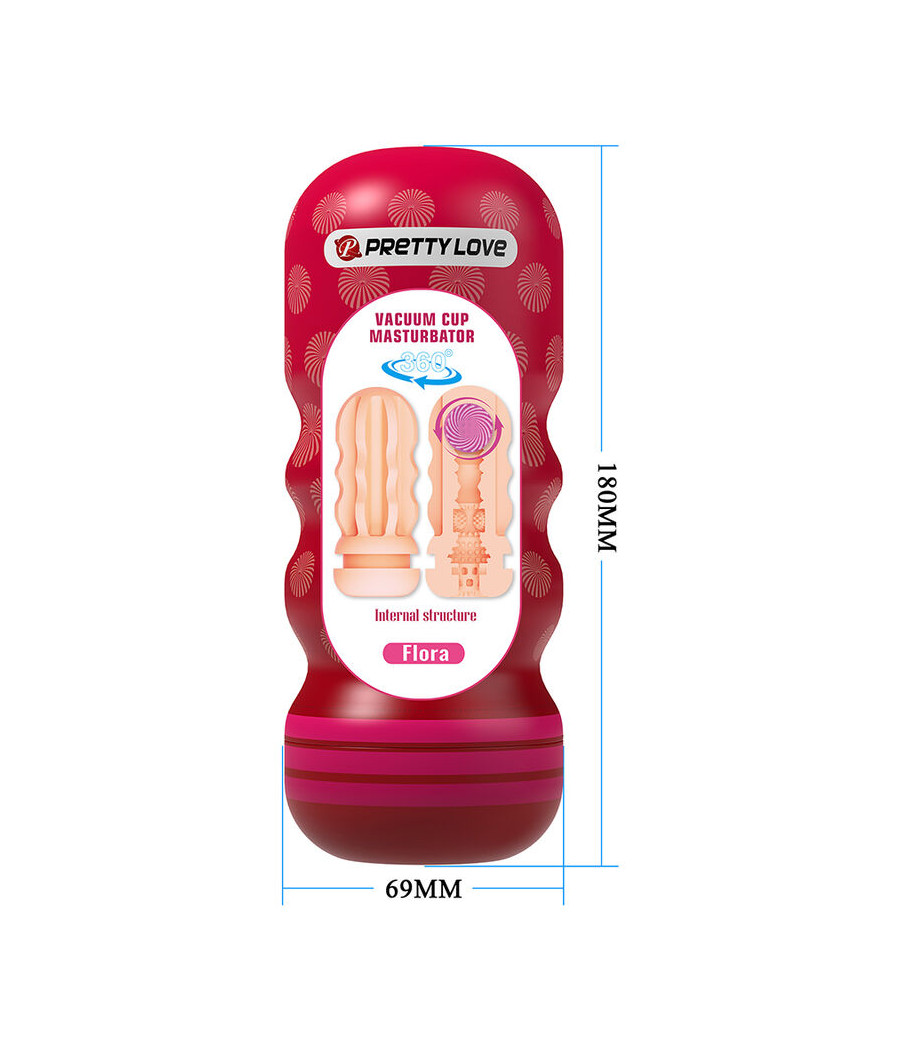 PRETTY LOVE - FLORA VAGINA MASTURBATOR WITH SUCTION CUP AND INTERNAL TEXTURES