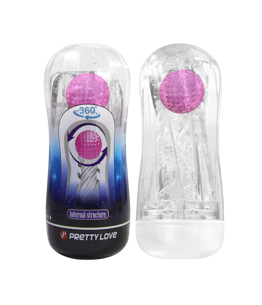 PRETTY LOVE - MASTURBADOR CUP 360º TEXTURIZADO TRANSPARENTE
