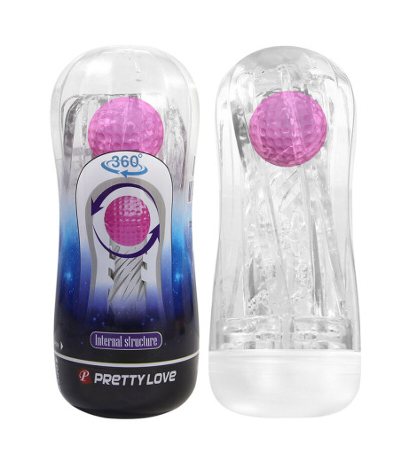 PRETTY LOVE - MASTURBADOR CUP 360º TEXTURIZADO TRANSPARENTE