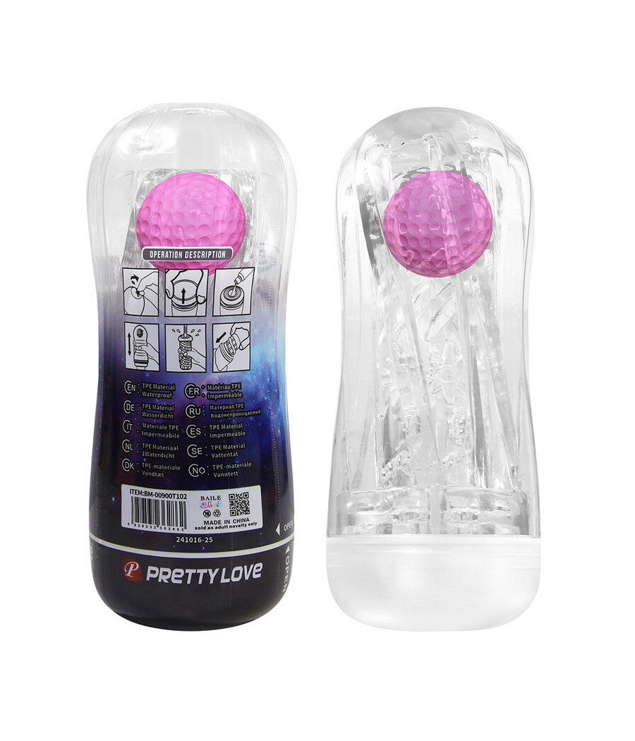 PRETTY LOVE - 360º TEXTURED MASTURBATION CUP CLEAR