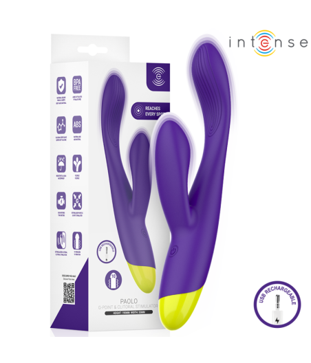 INTENSE - PAOLO ESTIMULADOR RABBIT RECARGABLE PARA PUNTO G Y CLÍTORIS