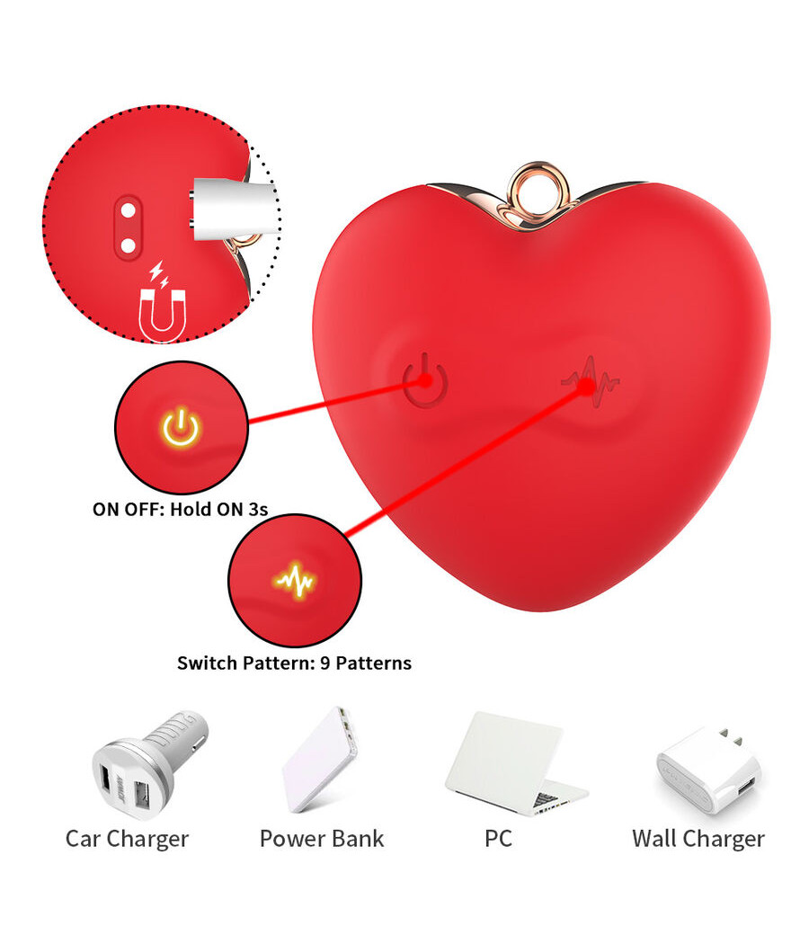 ARMONY - GRAMPOS MAGNÉTICOS PARA MAMILOS COM VIBRAÇÃO FORMATO BORBOLETA VERMELHO