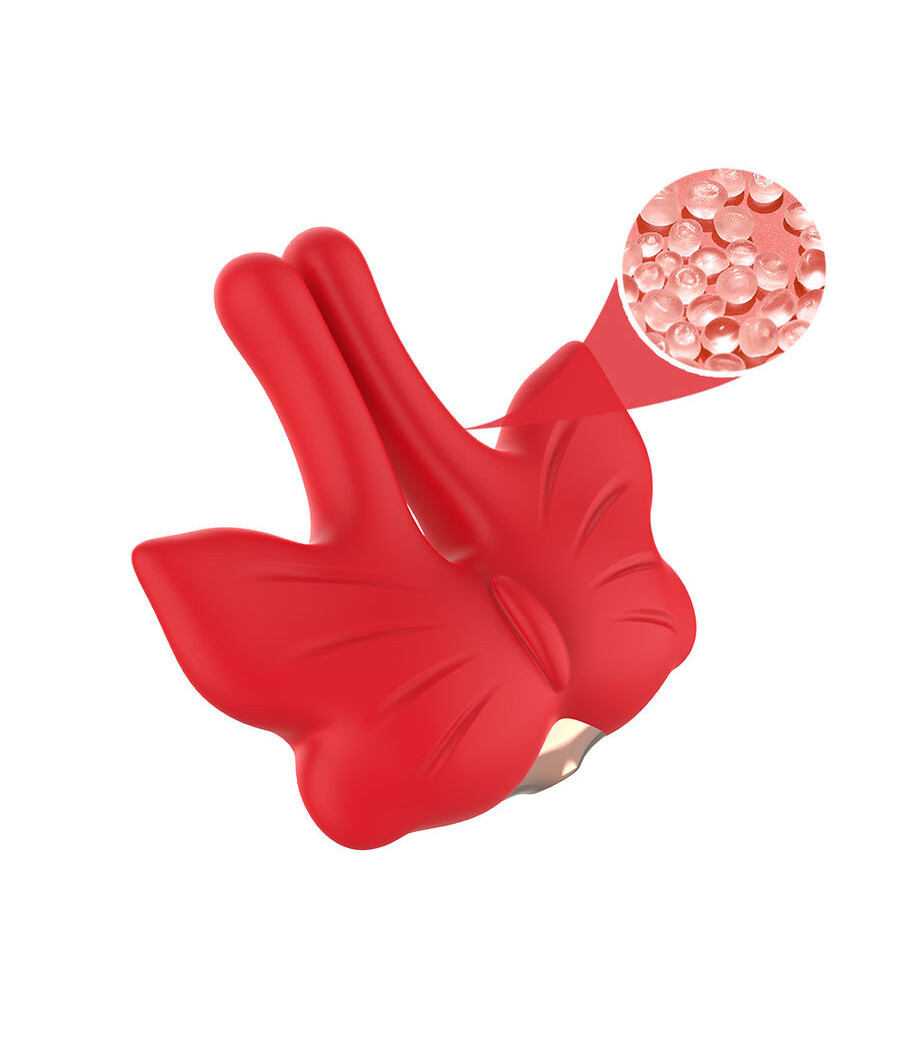 ARMONY - GRAMPOS MAGNÉTICOS PARA MAMILOS COM VIBRAÇÃO FORMATO BORBOLETA VERMELHO