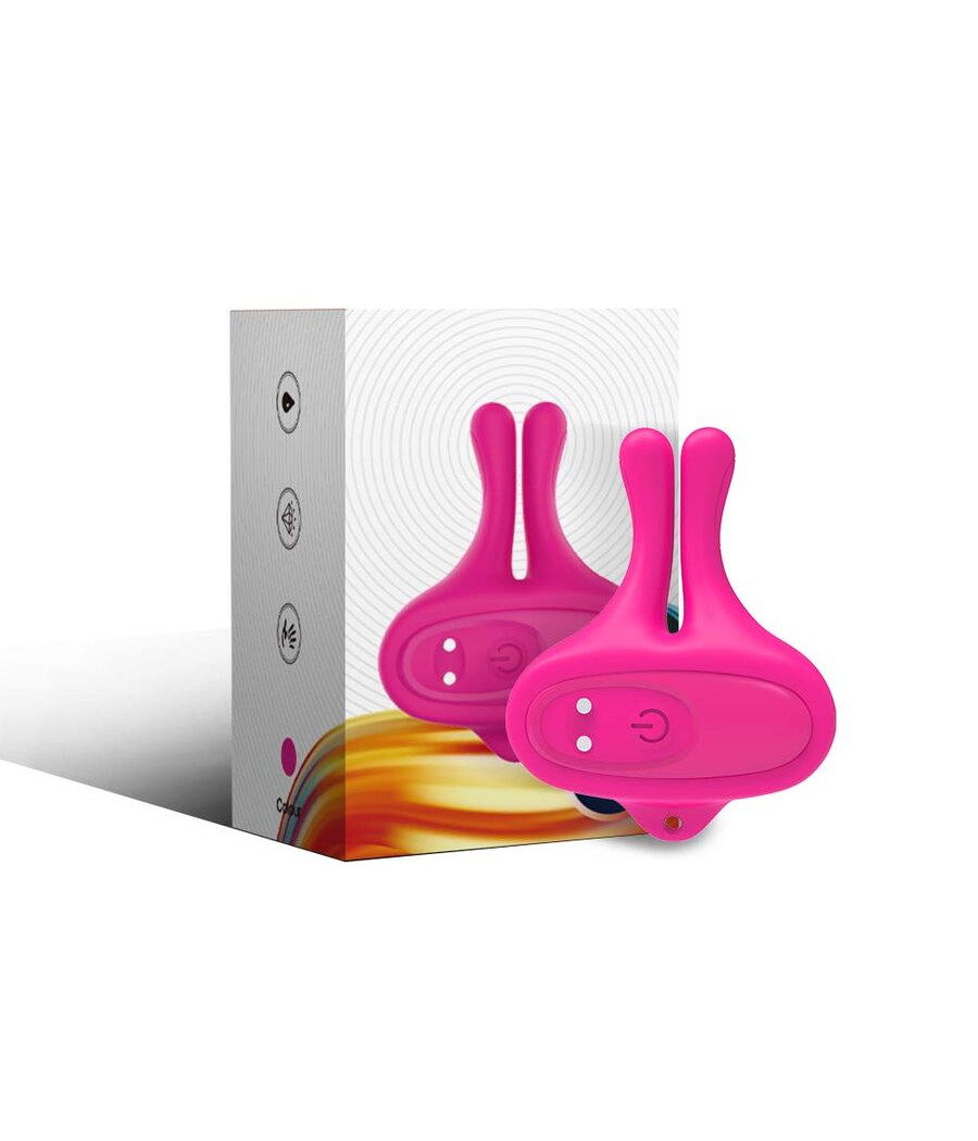 ARMONY - GRAMPOS MAGNÉTICOS DE MAMILOS COM VIBRAÇÃO EM FORMA DE COELHO ROSA